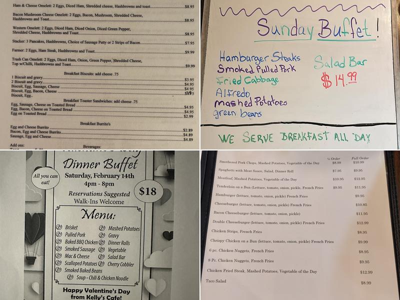 Kelly’s Cafe Menu