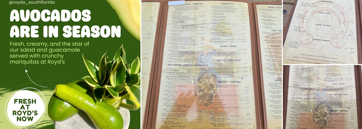 Royd's Menu