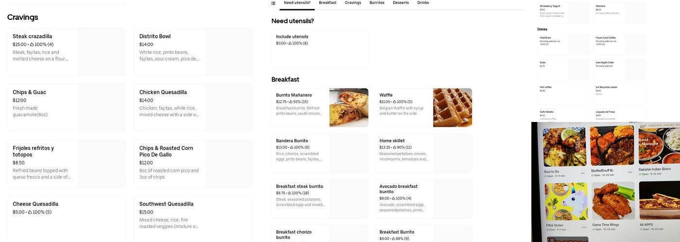El Distrito Menu