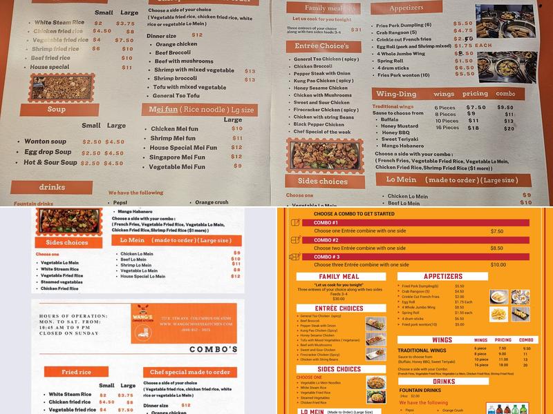Wang’s Chinese Kitchen Menu