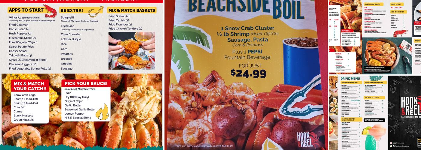 Hook & Reel Cajun Seafood Menu
