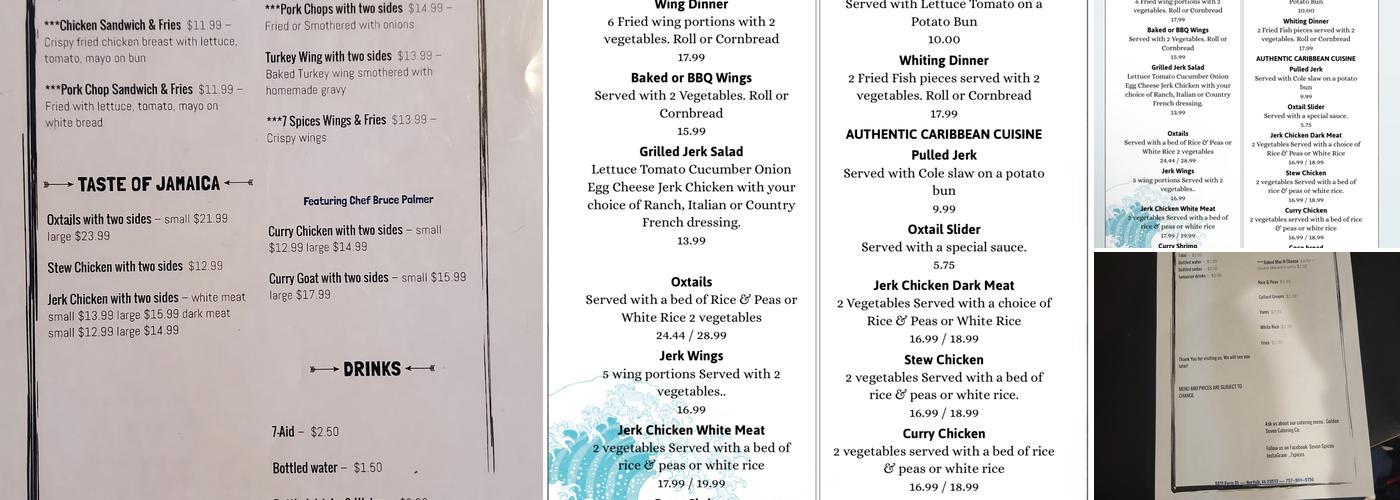 7 Spices Caribbean Soul Menu