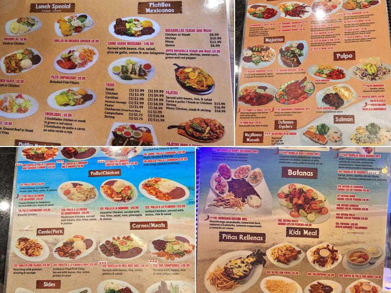 Mar y tierra restaurant Menu