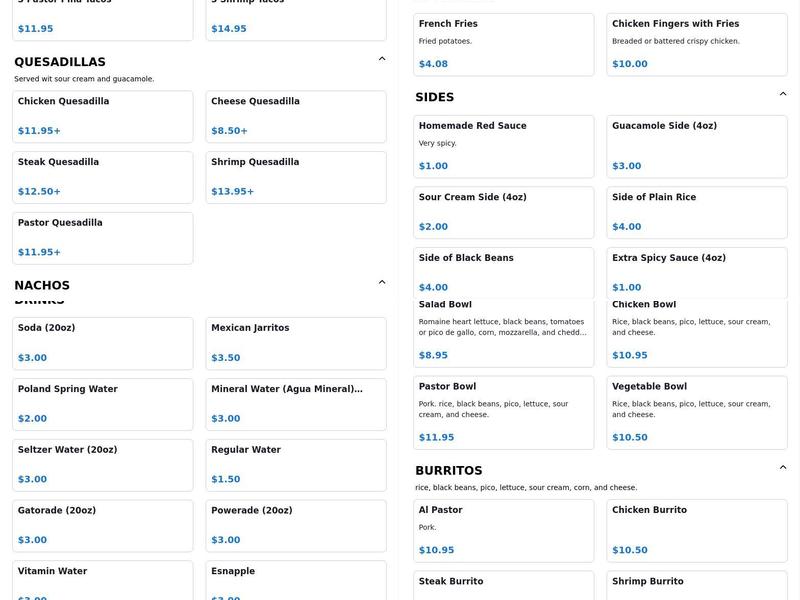 La Bendicion Market & Antojitos Guatemaltecos Menu