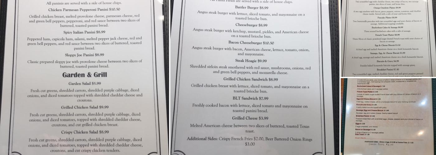 Mimi's Restaurant and Bakery Menu