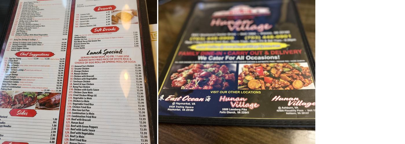 Hunan Village Tysons Menu