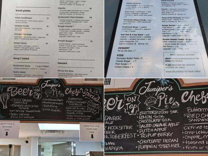 Juniper's Restaurant Menu