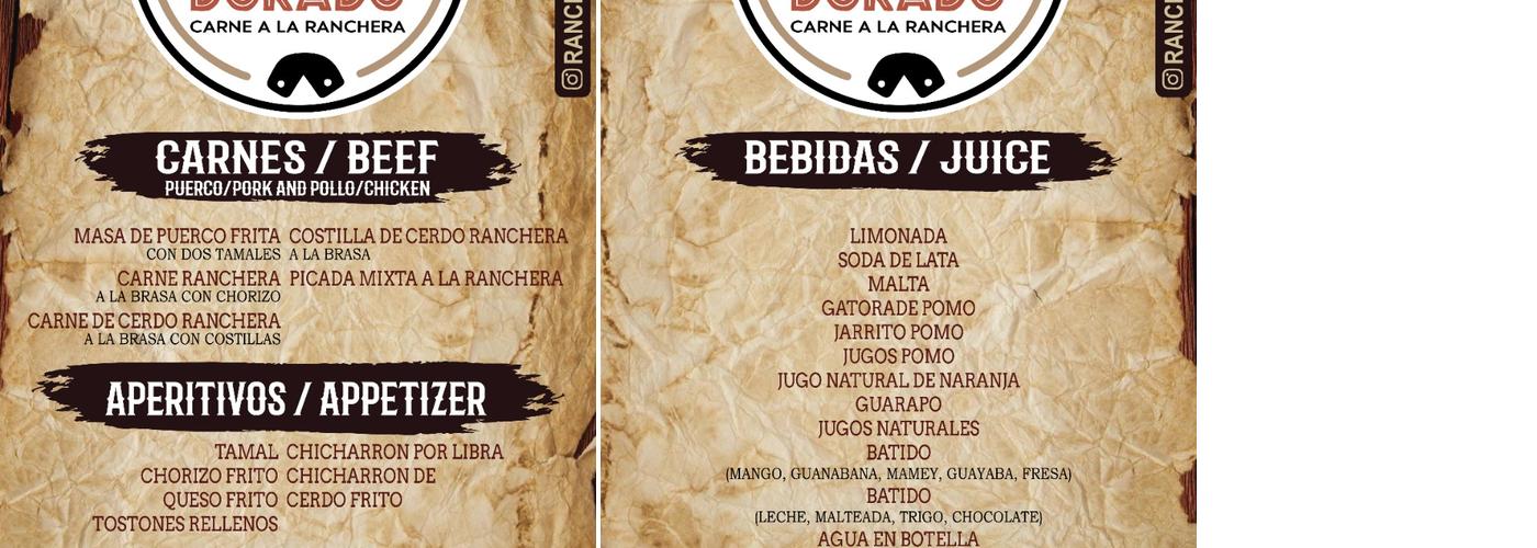 RANCHO DORADO Menu