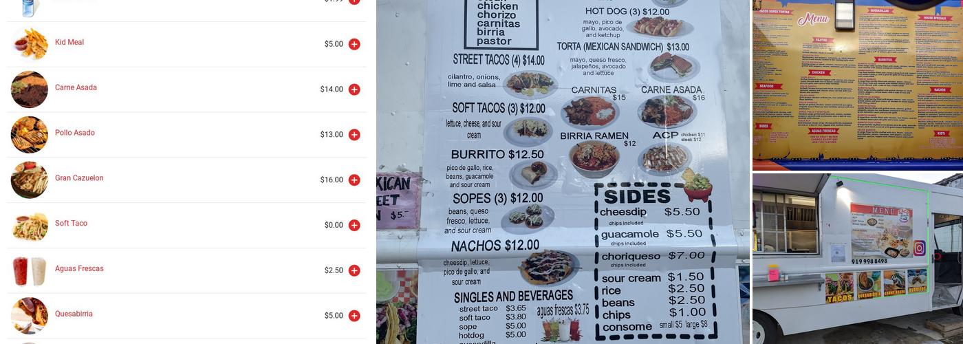 Tacos California Menu