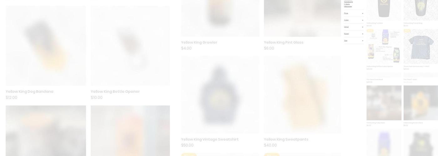 Yellow King Brews Menu