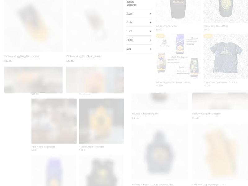 Yellow King Brews Menu