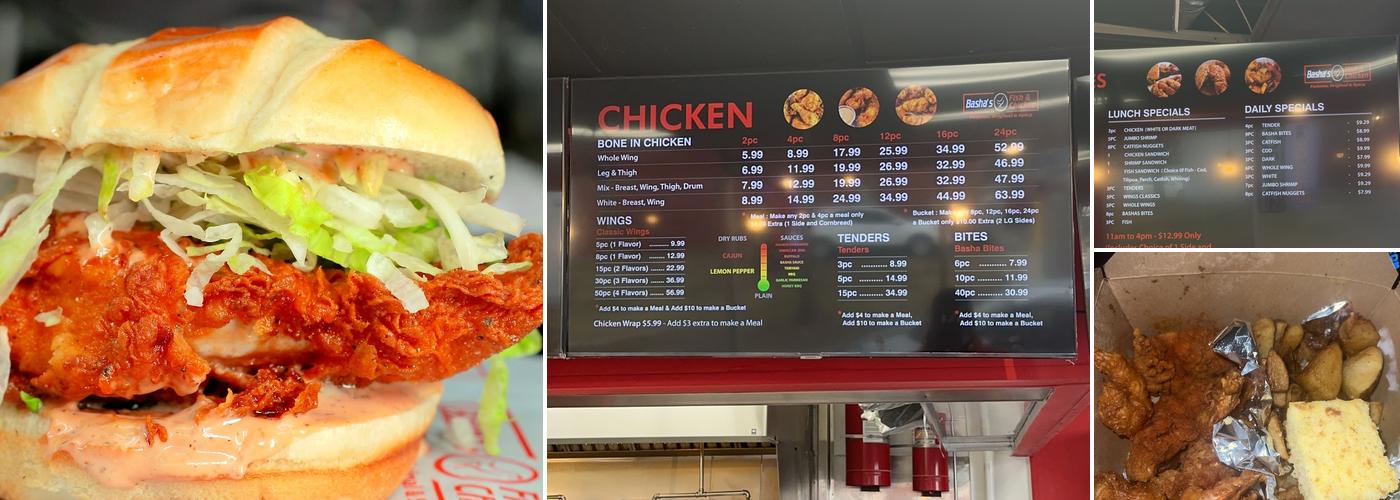 Basha’s Fish & Chicken Menu
