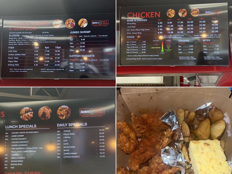 Basha’s Fish & Chicken Menu