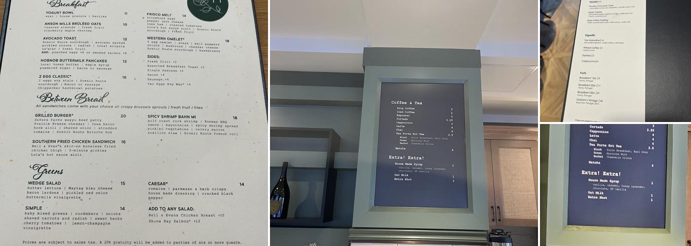 Hobnob Coffee and Wine Bar Menu