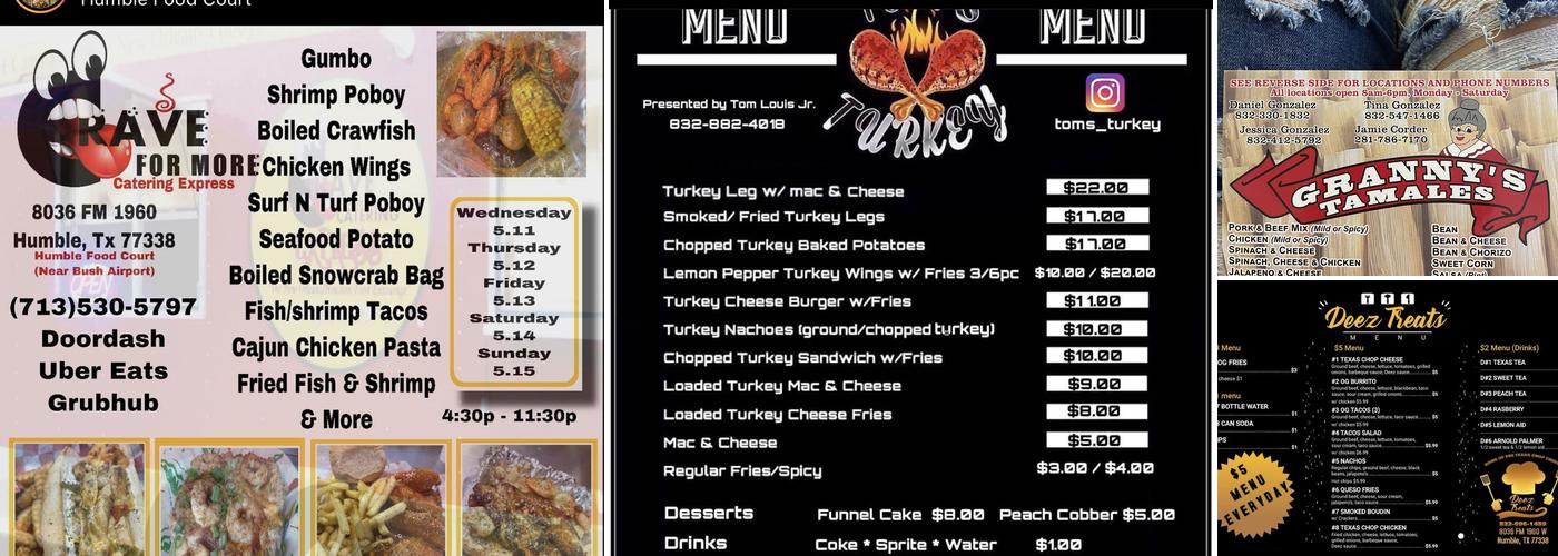 Humble Food Court Menu