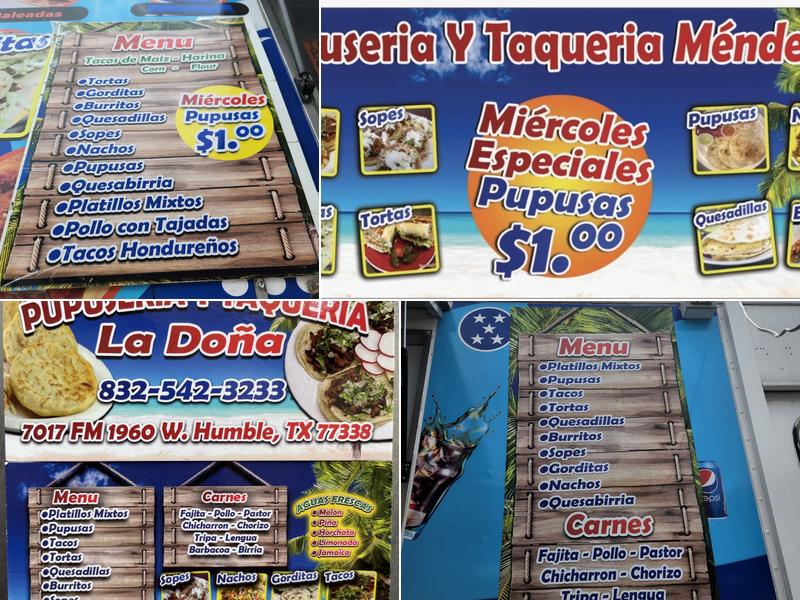 PUPUSERIA Y TAQUERÍA MENDEZ Menu