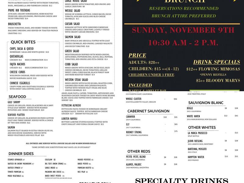The Waterside Grill Company Menu