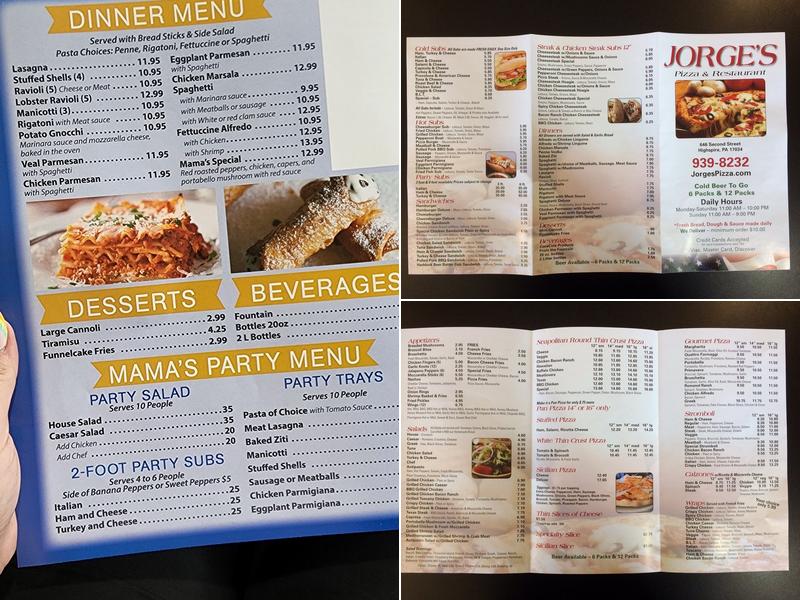 Mama's Pizza Menu