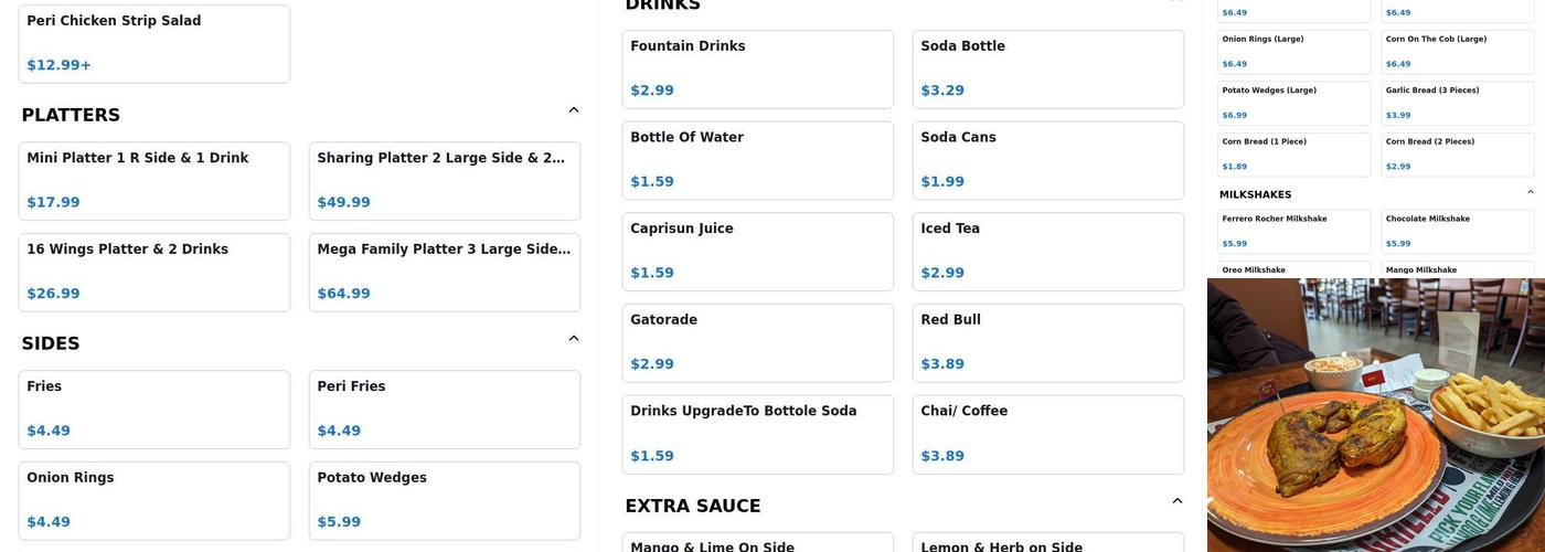 Peri Peri Original Menu