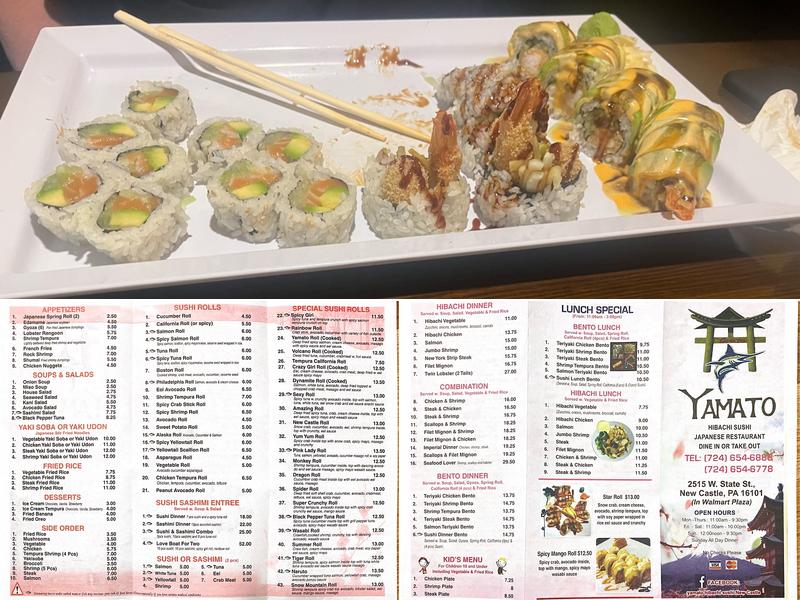 YAMATO HIBACHI SUSHI Menu