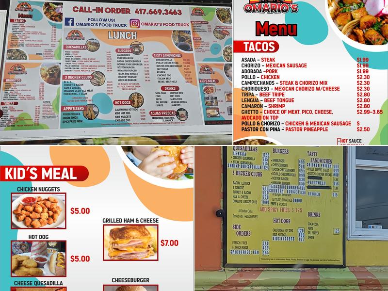 Omarios Menu