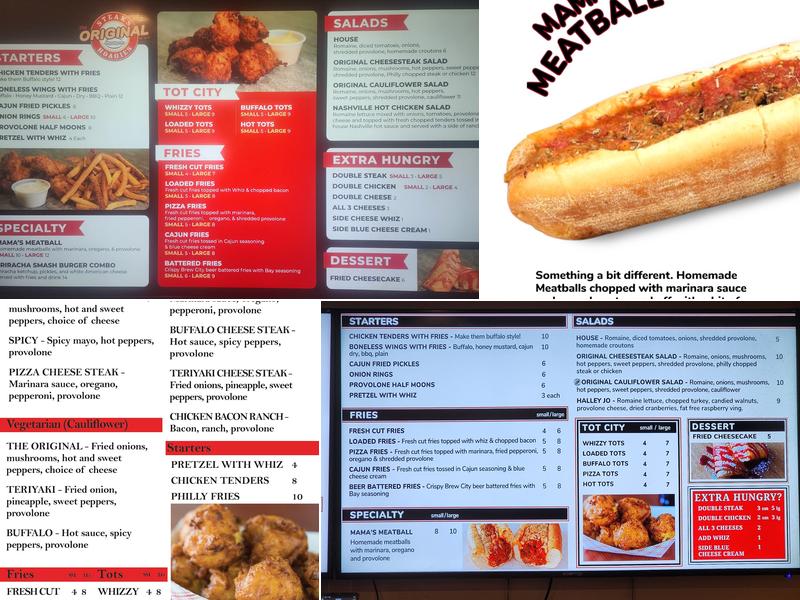 The Original Steaks and Hoagies - Parma Menu