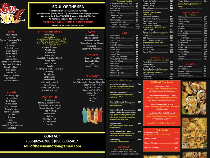 Soul Of The Sea Menu