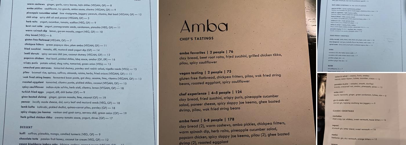 Amba Menu