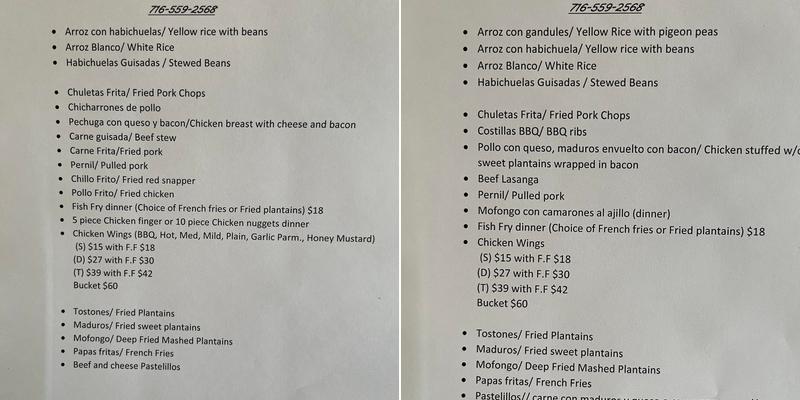 Mely's Take Out Menu