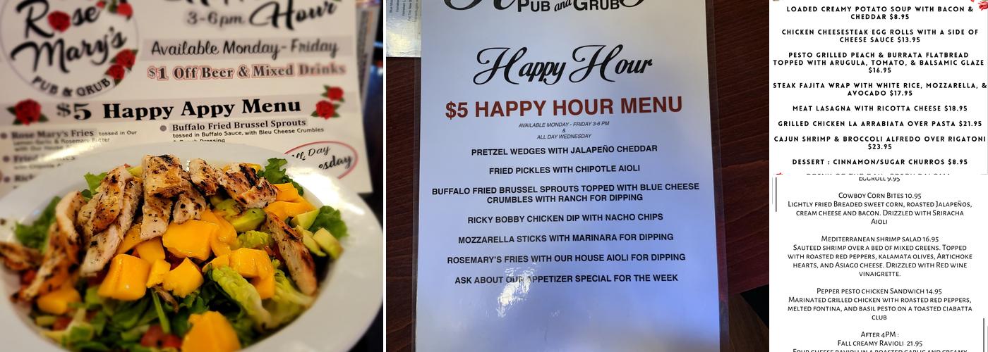 RoseMary's Pub & Grub Menu