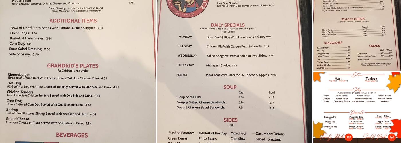 Paw-Paw’s Place Menu