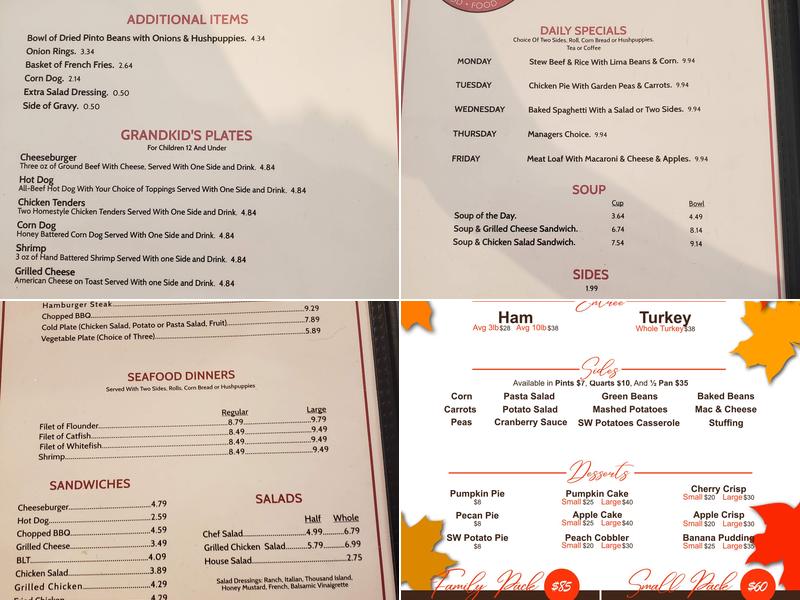 Paw-Paw’s Place Menu