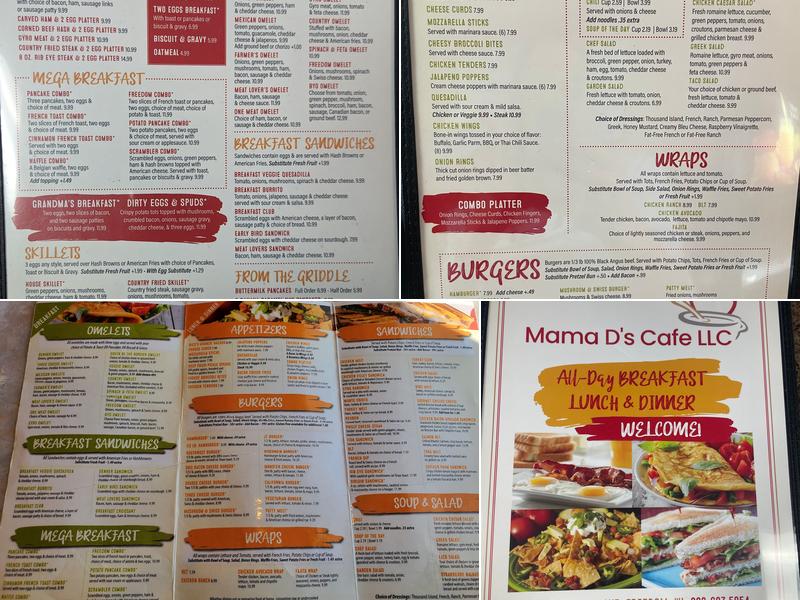 Mama D’s Cafe Menu