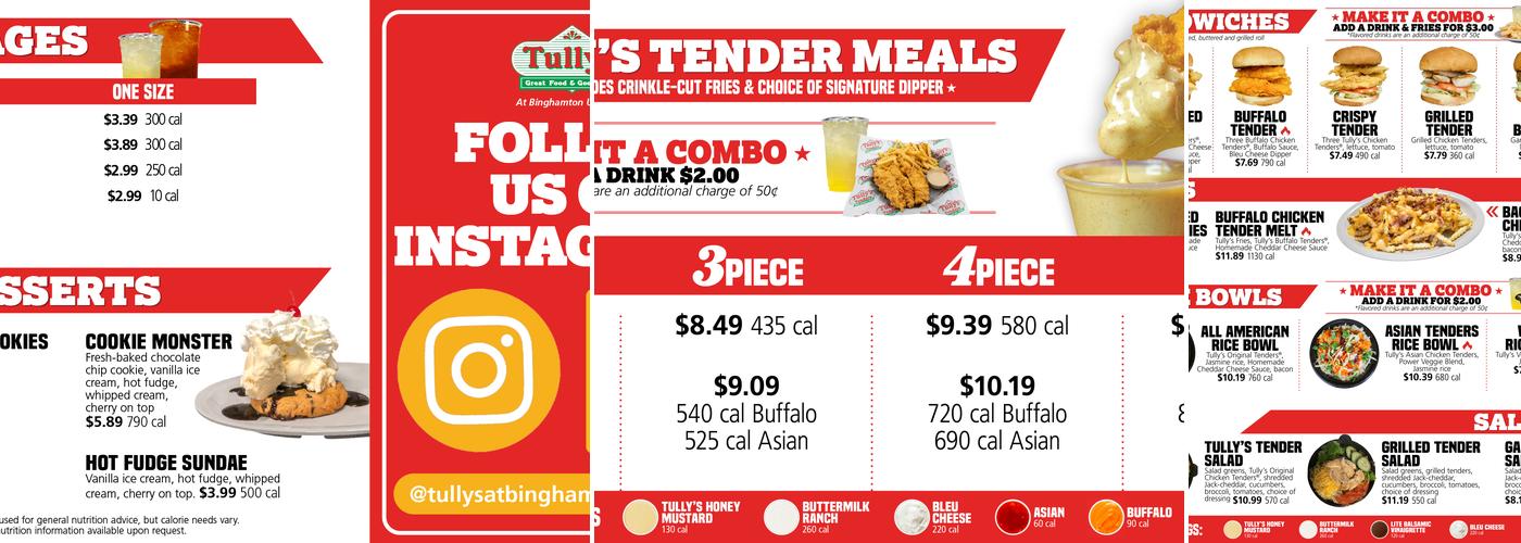 Tully's Good Times- Binghamton University Campus Menu