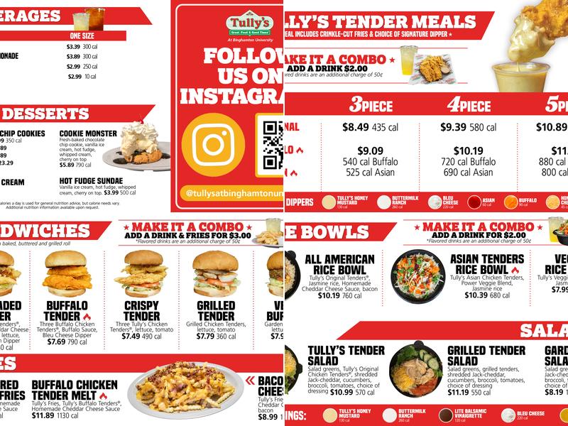 Tully's Good Times- Binghamton University Campus Menu