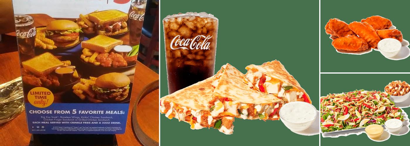 Zaxbys Chicken Fingers & Buffalo Wings Menu