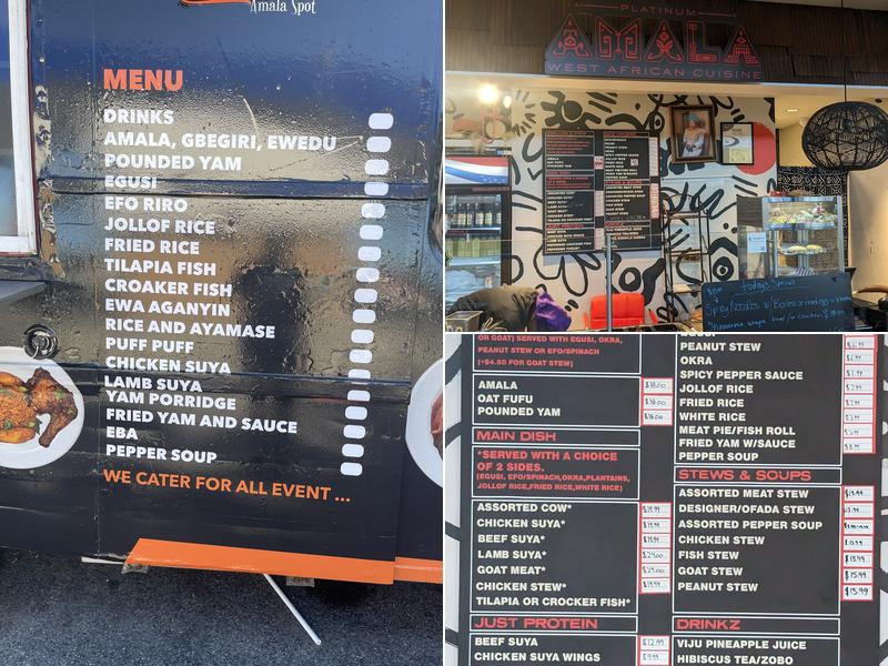 Platinum Amala Spot - Lexington Market Menu