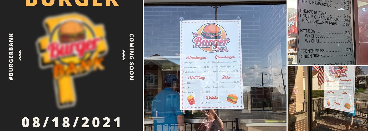 The Burger Bank Menu