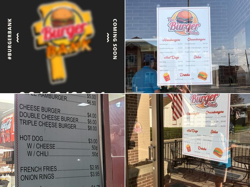 The Burger Bank Menu
