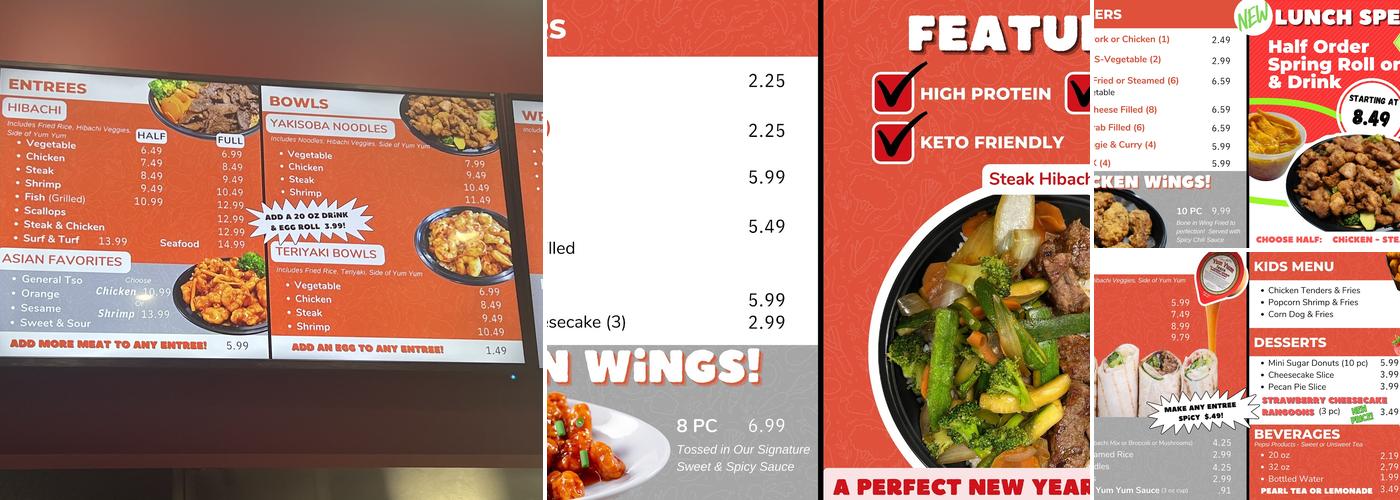 Hibachi Drive Thru Menu