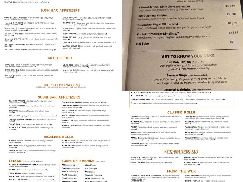 VARSOL SUSHI BAR Menu