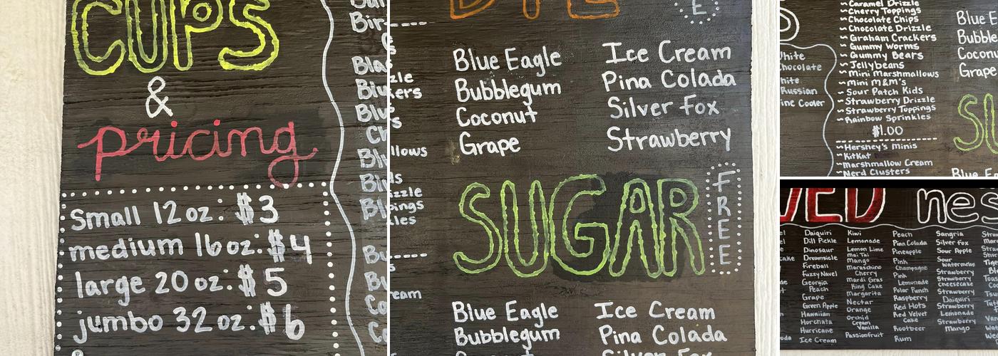 Cactus Cones Menu