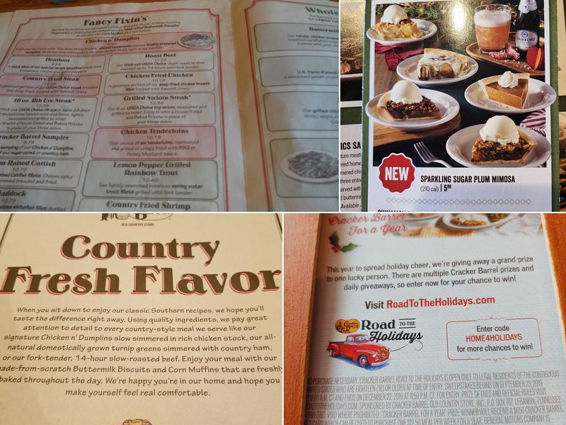 Cracker Barrel Old Country Store Menu