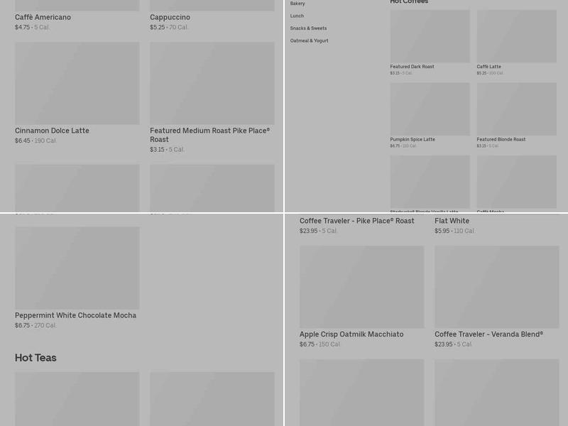 Starbucks Menu