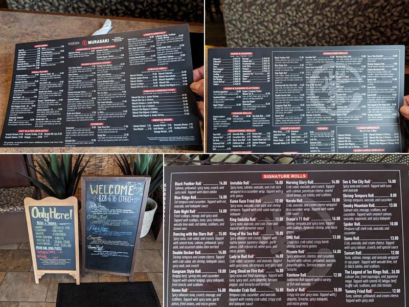 Murasaki Asheville Menu