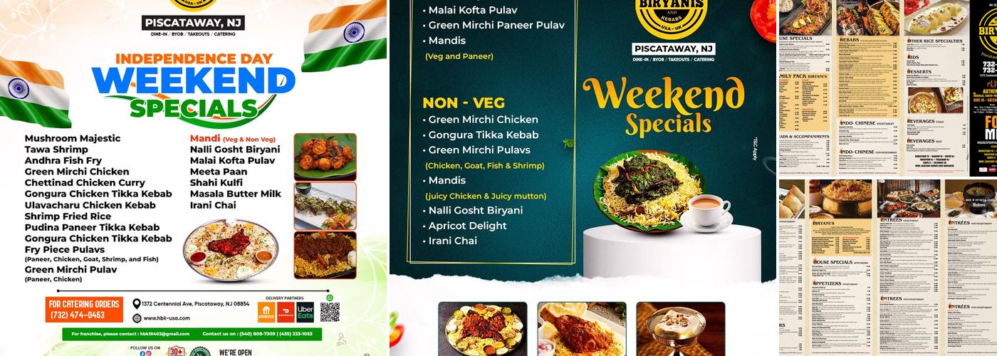 House of Biryani's and Kebab's Menu