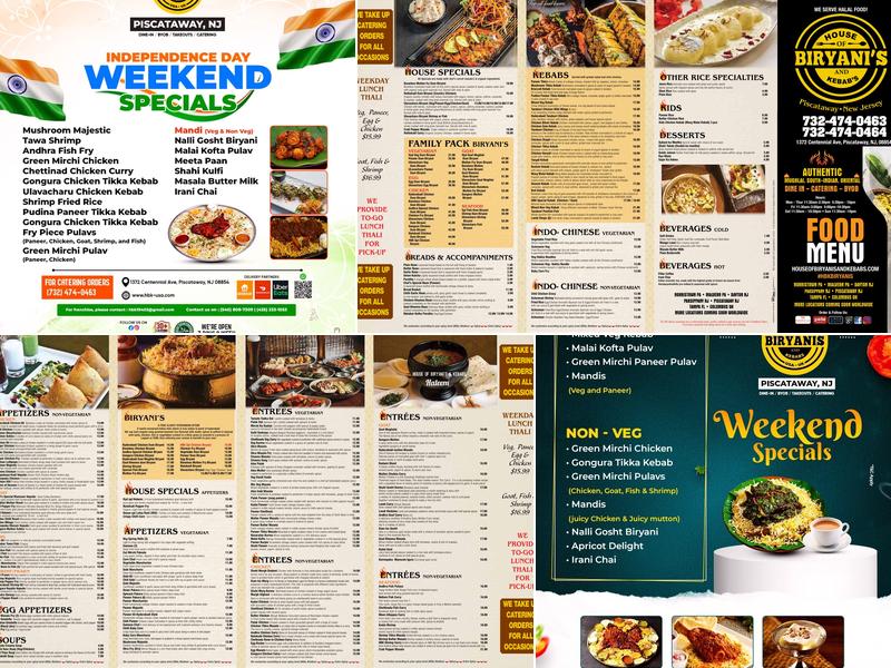 House of Biryani's and Kebab's Menu