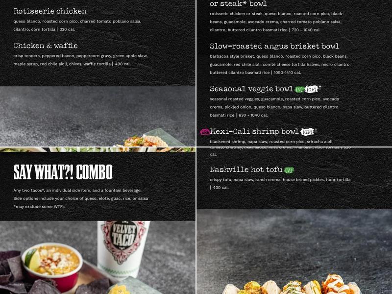 Velvet Taco Menu
