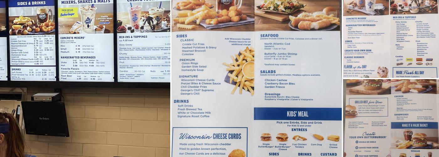 Culver’s Menu