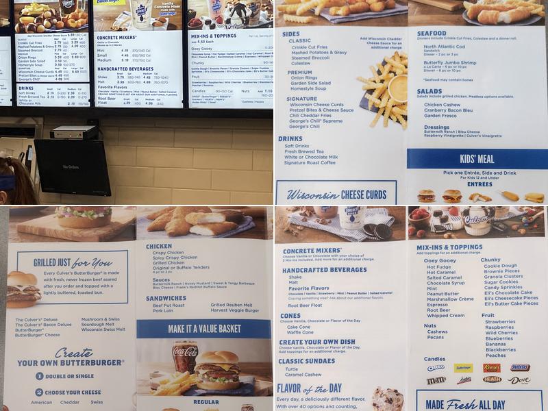 Culver’s Menu
